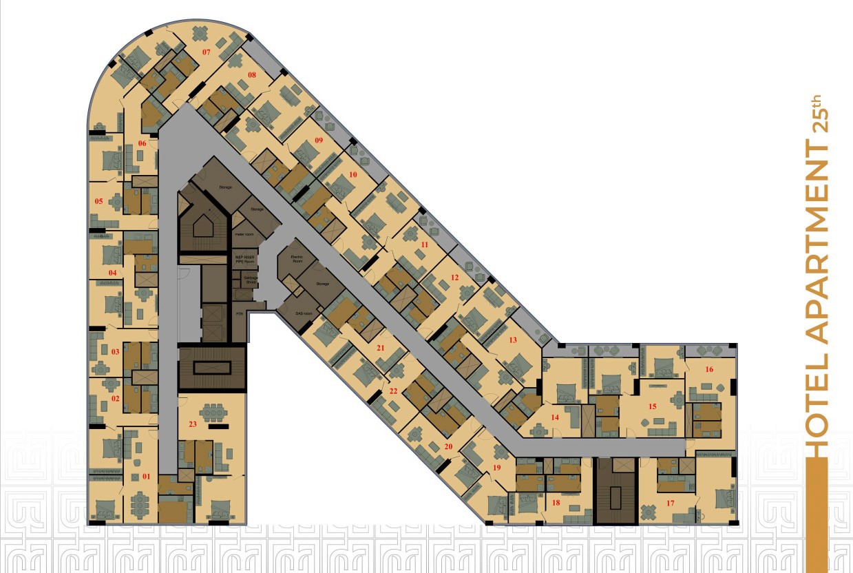 Floor plan for apartment at Moonreal Tower