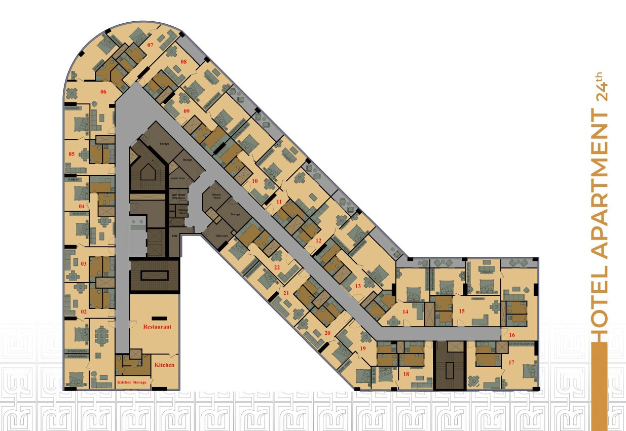 Floor plan for apartment at Moonreal Tower