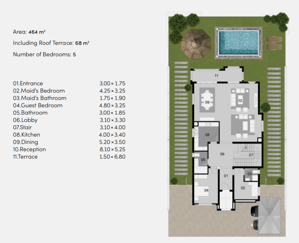 Floor plan for villa at Al Maqsad