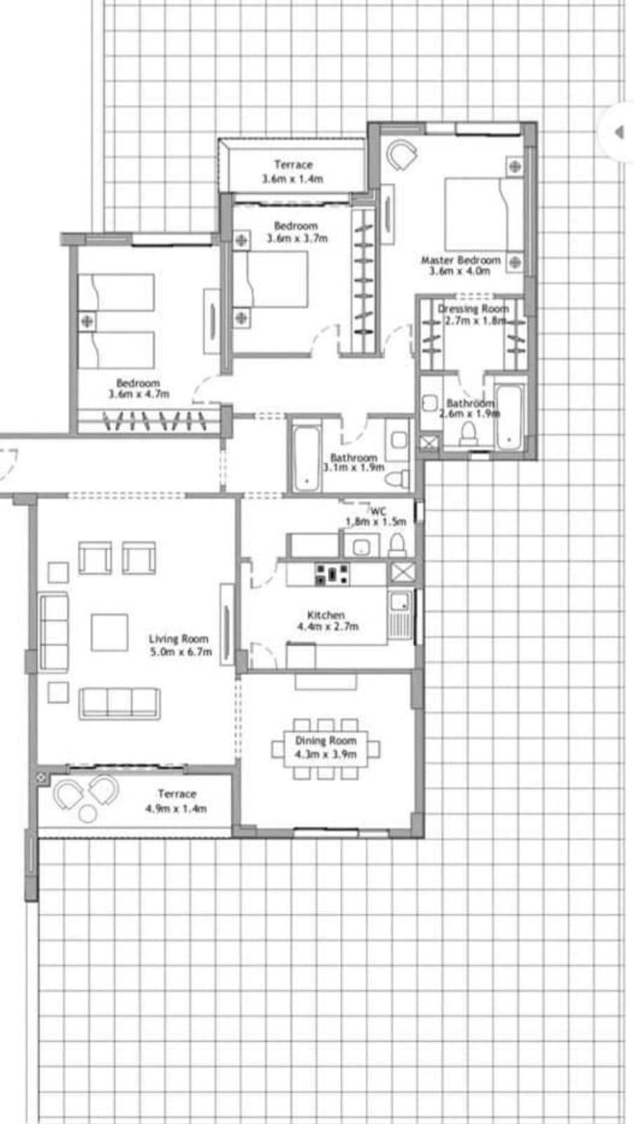 Floor plan for apartment at AEON Towers