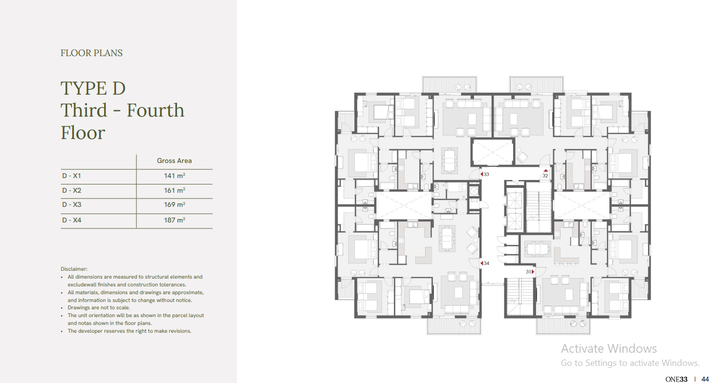 Floor plan for apartment at One33