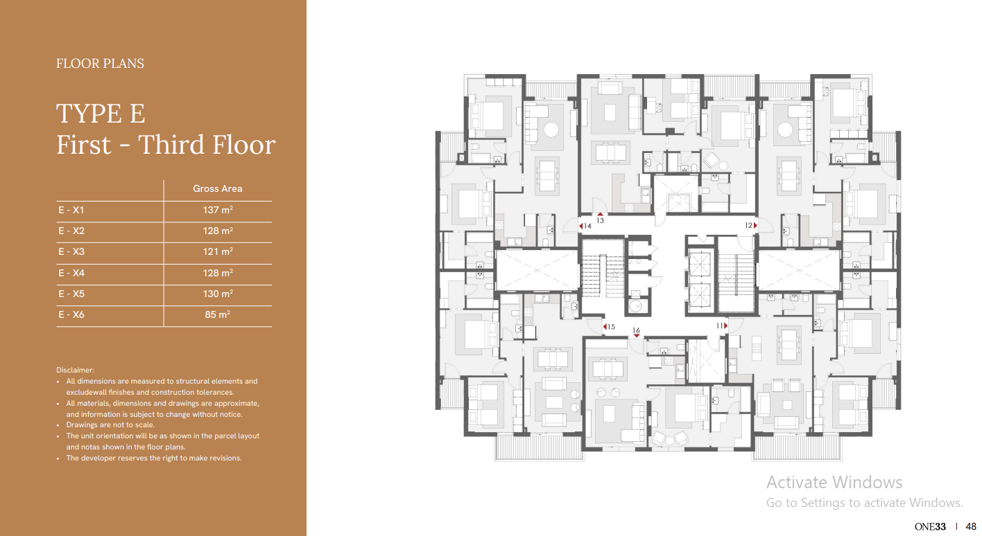 Floor plan for apartment at One33
