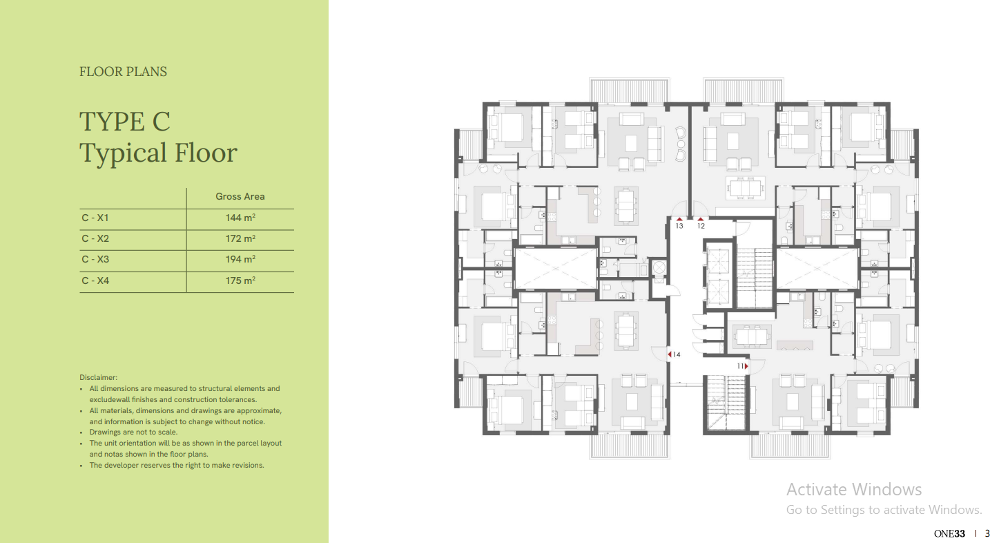 Floor plan for apartment at One33