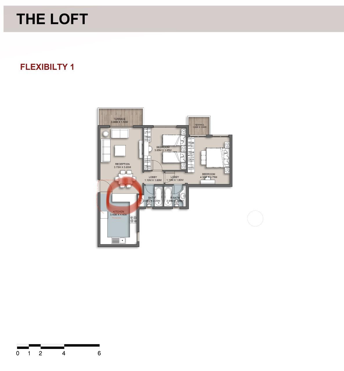 Floor plan for apartment at The Loft
