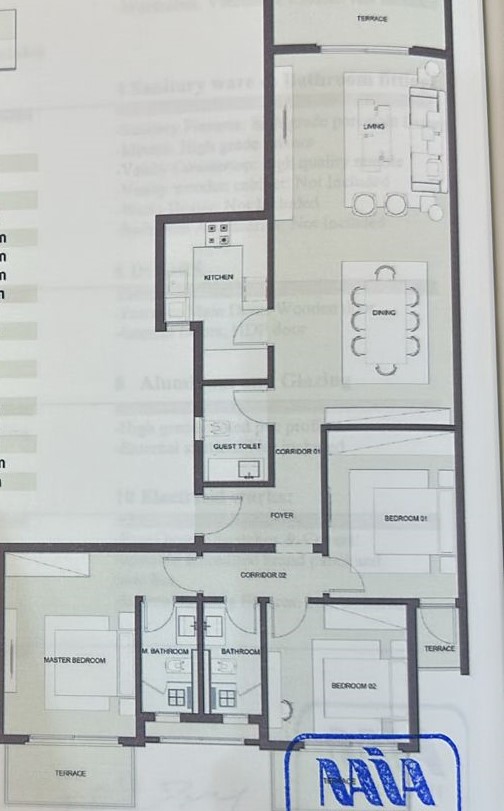 Floor plan for apartment at Naia West