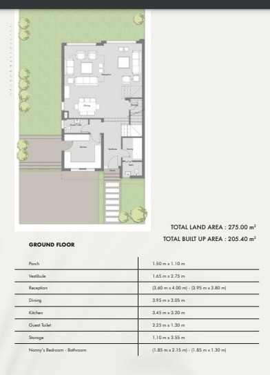 Floor plan for villa at Badya