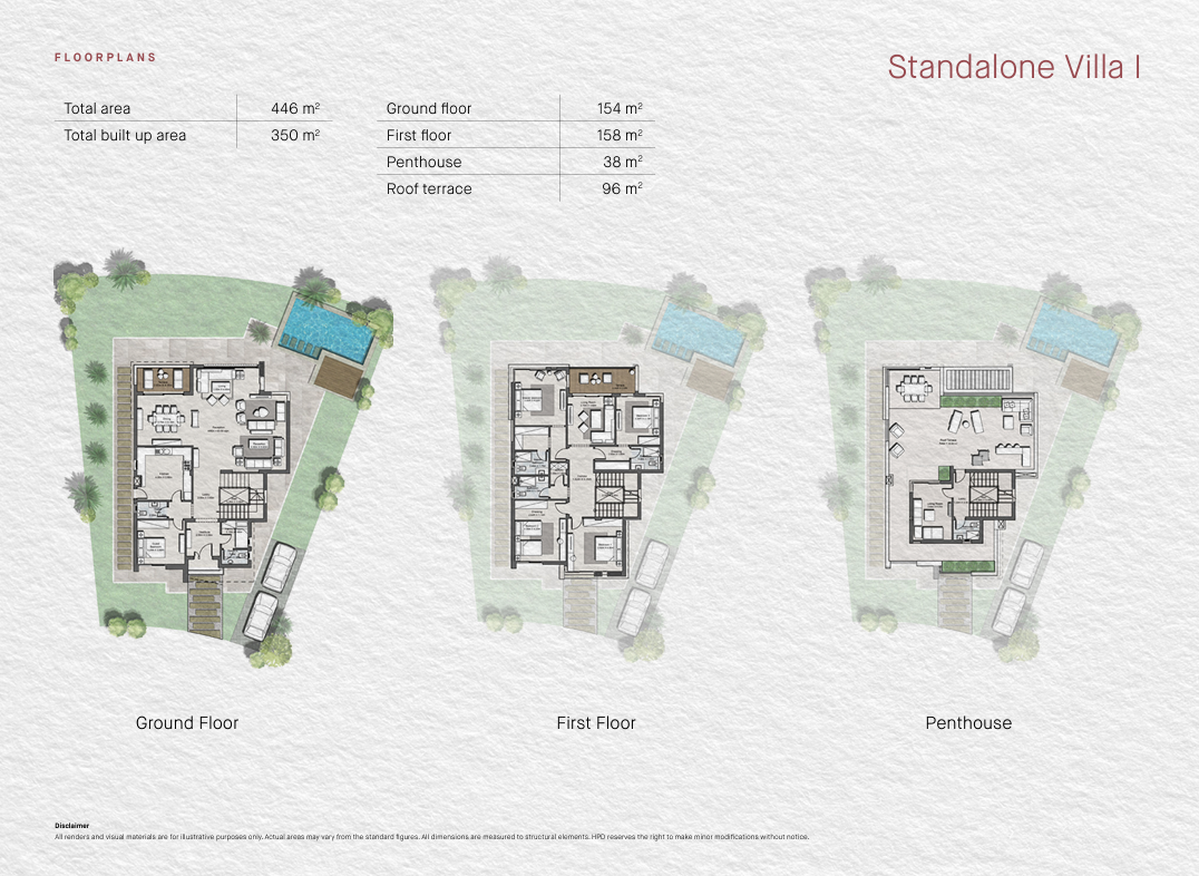 Floor plan for villa at Tawny