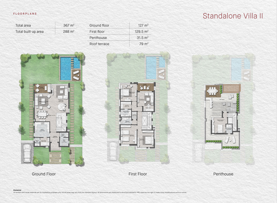 Floor plan for villa at Tawny