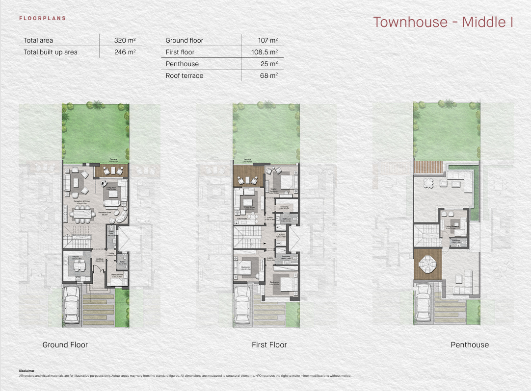 Floor plan for townhouse at Tawny