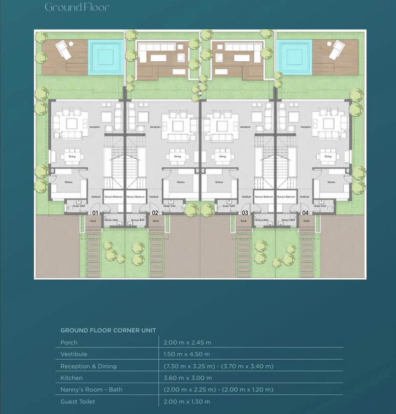 Floor plan for townhouse at Badya