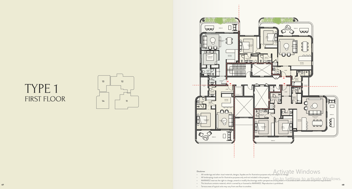 Floor plan for villa at Crescent Walk