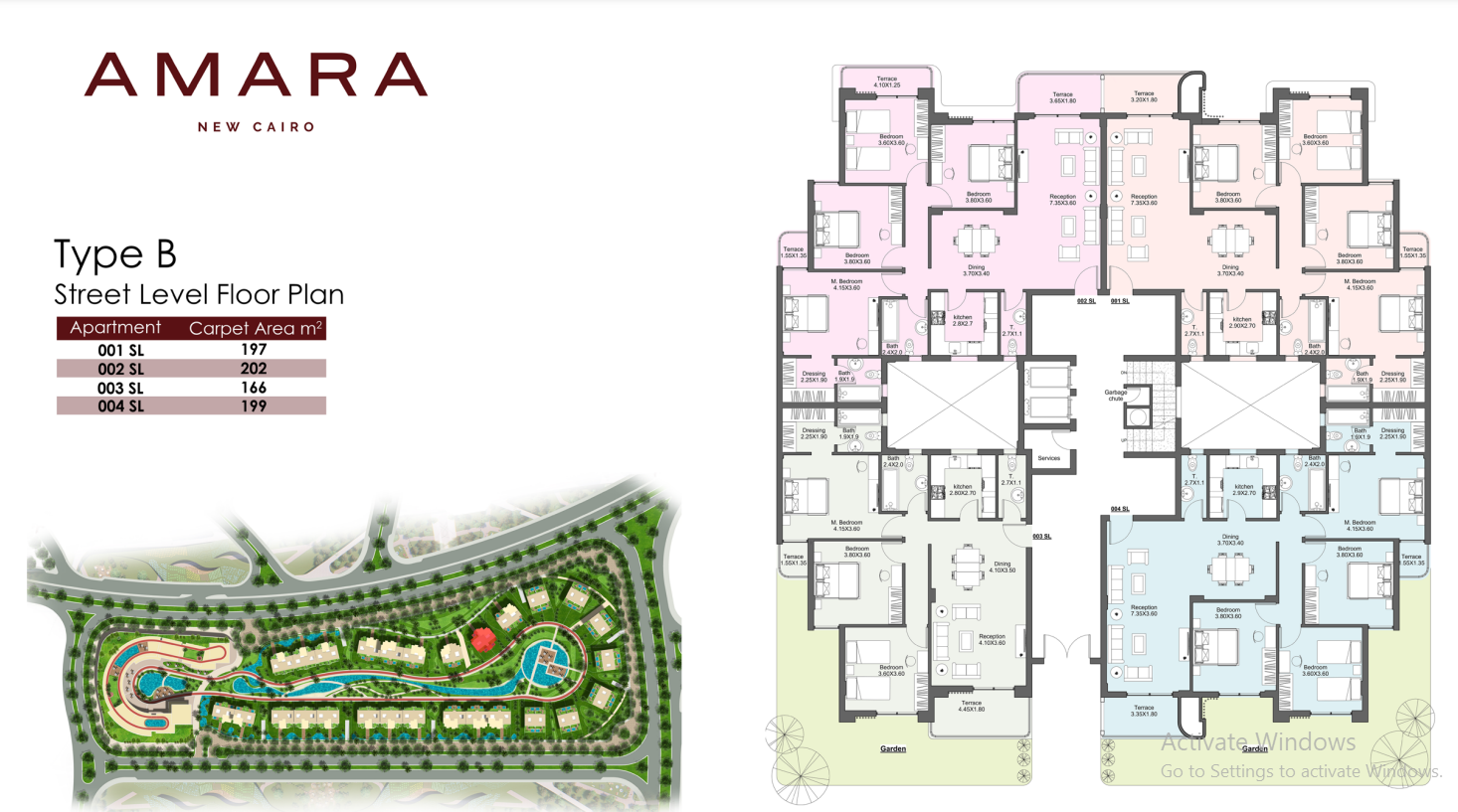 Floor plan for apartment at Amara