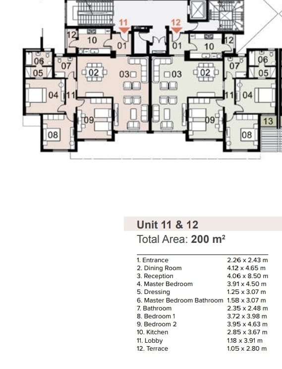 Floor plan for apartment at Mazarine