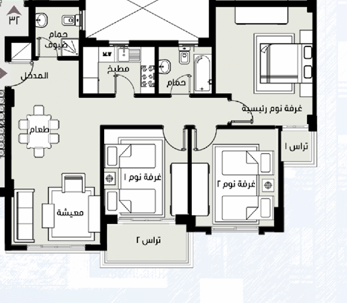 Floor plan for apartment at Madinaty