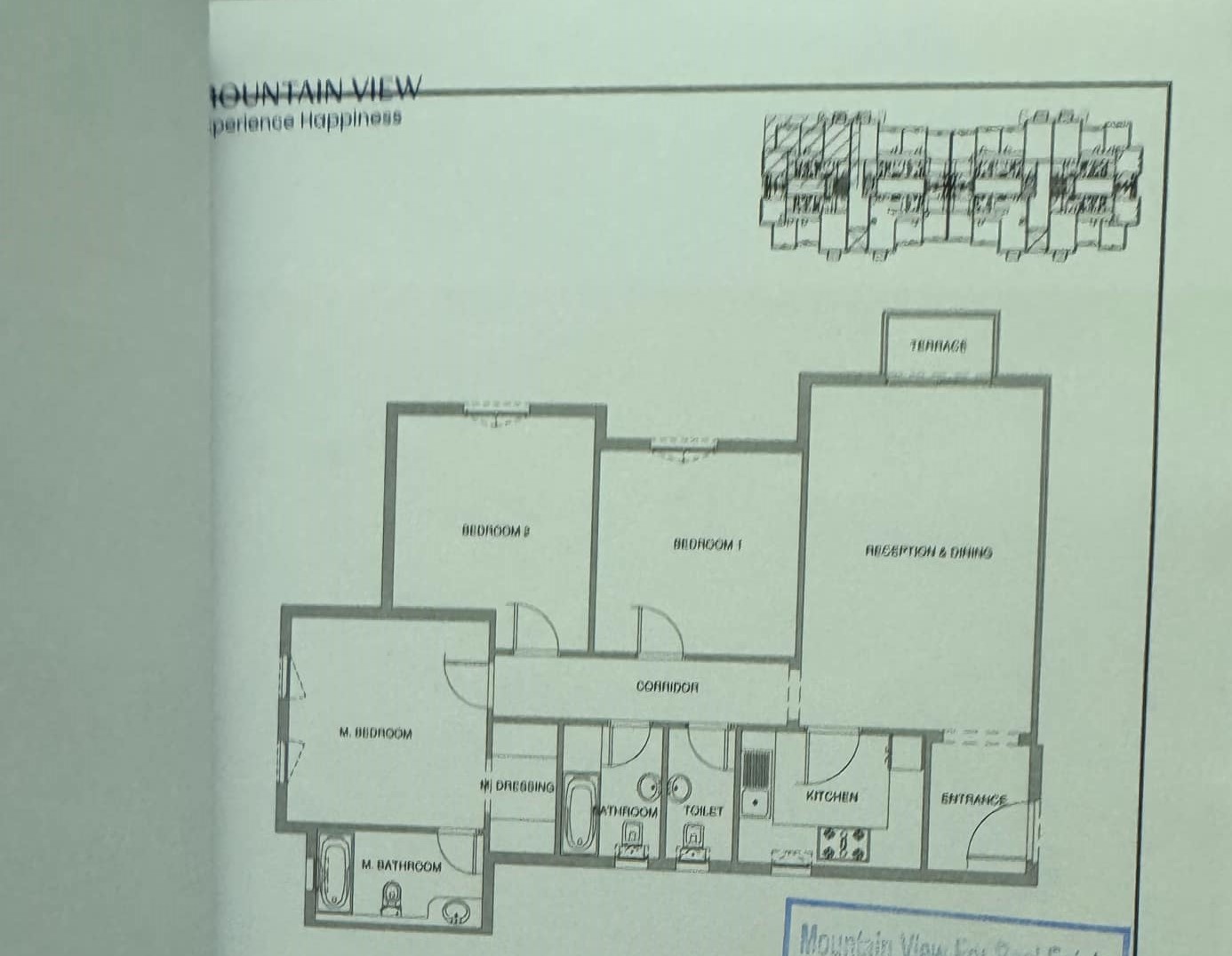 Floor plan for apartment at Aliva Mountain View Mostakbal City