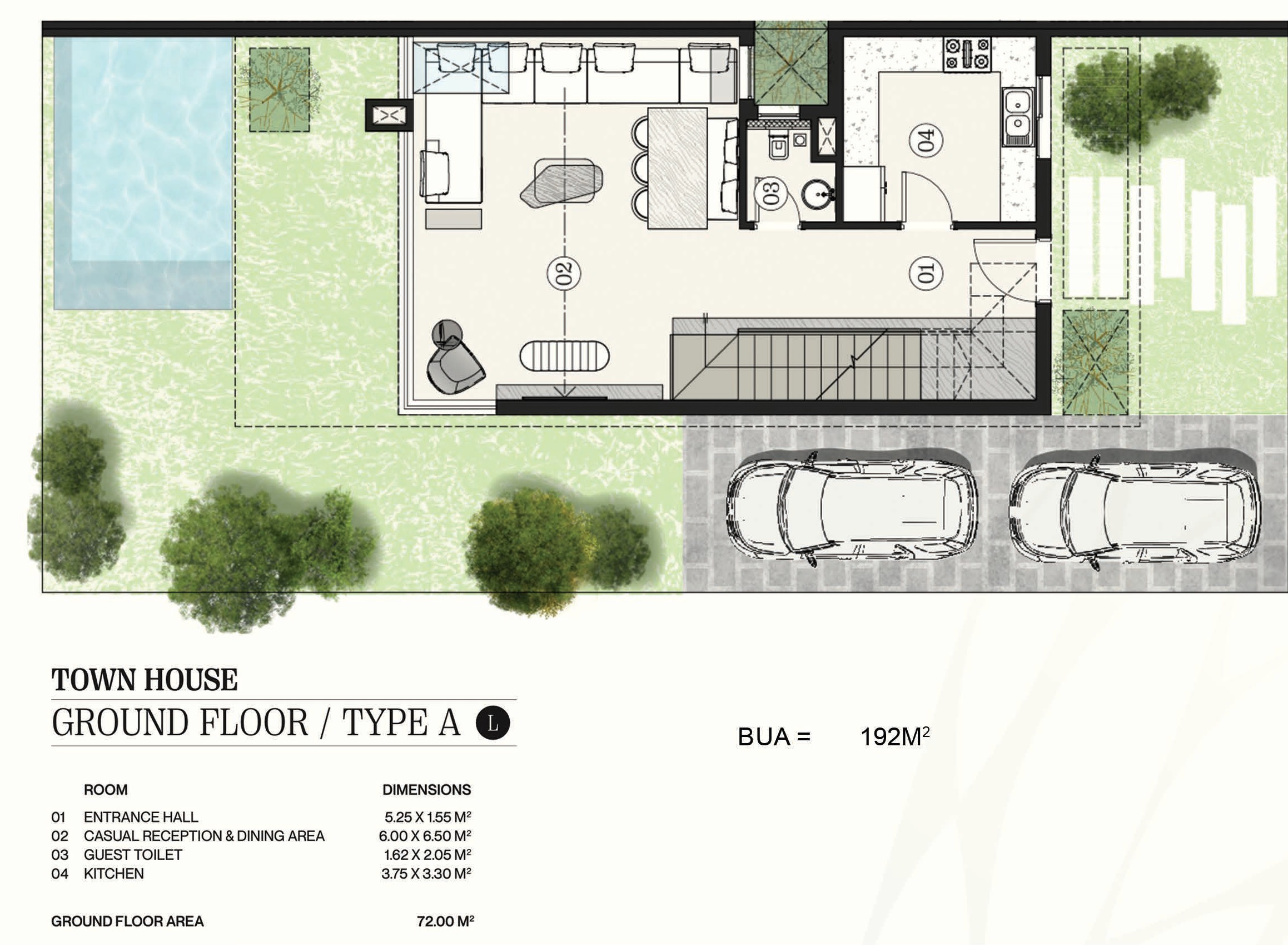 Floor plan for townhouse at Noi