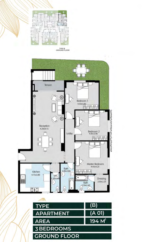 Floor plan for apartment at Oro New capital