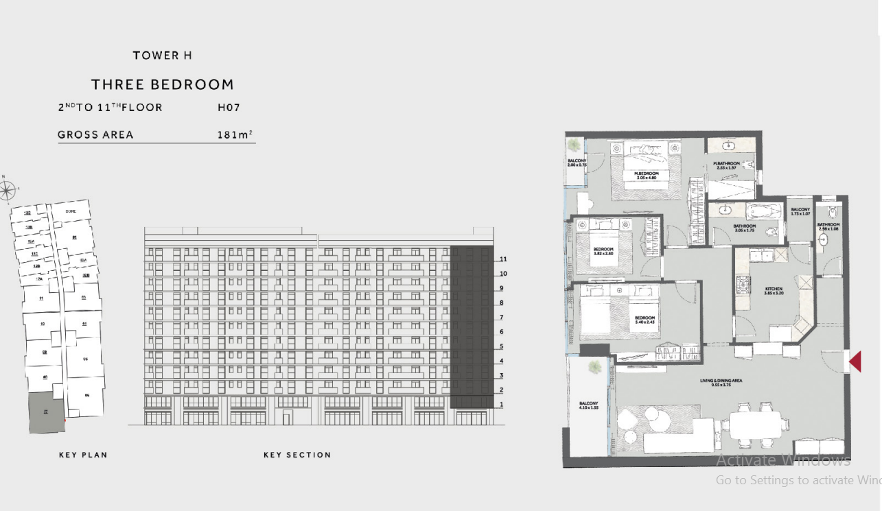 Floor plan for apartment at Marriott Residences Heliopolis