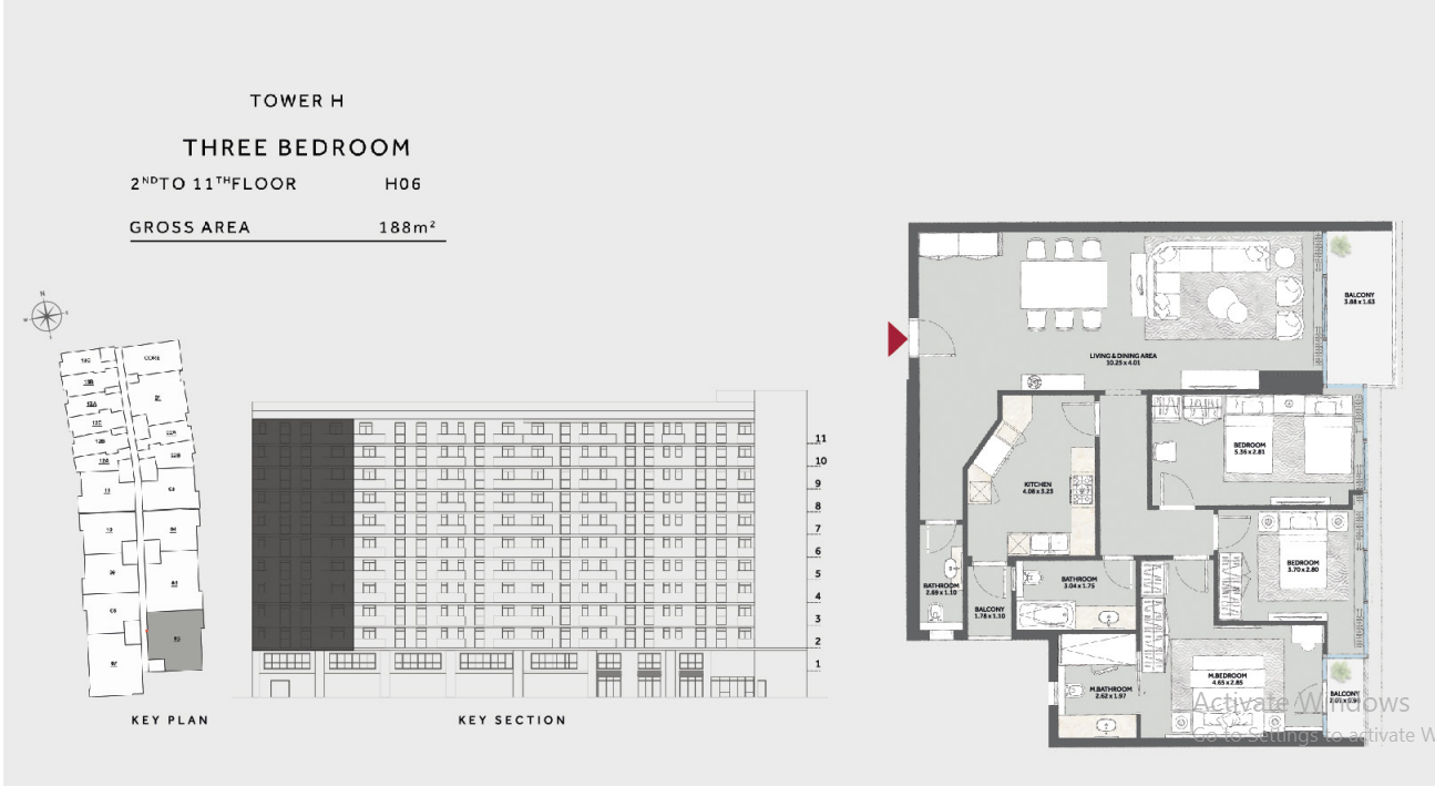 Floor plan for apartment at Marriott Residences Heliopolis