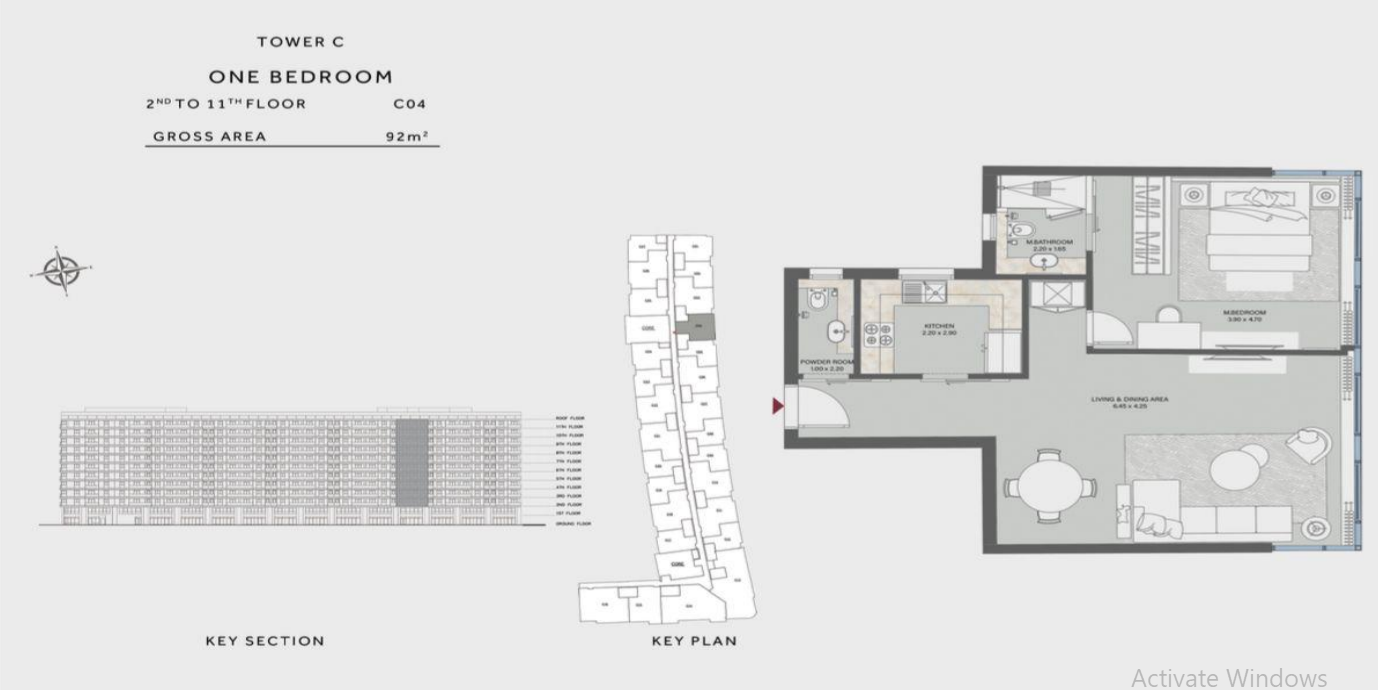 Floor plan for apartment at Marriott Residences Heliopolis
