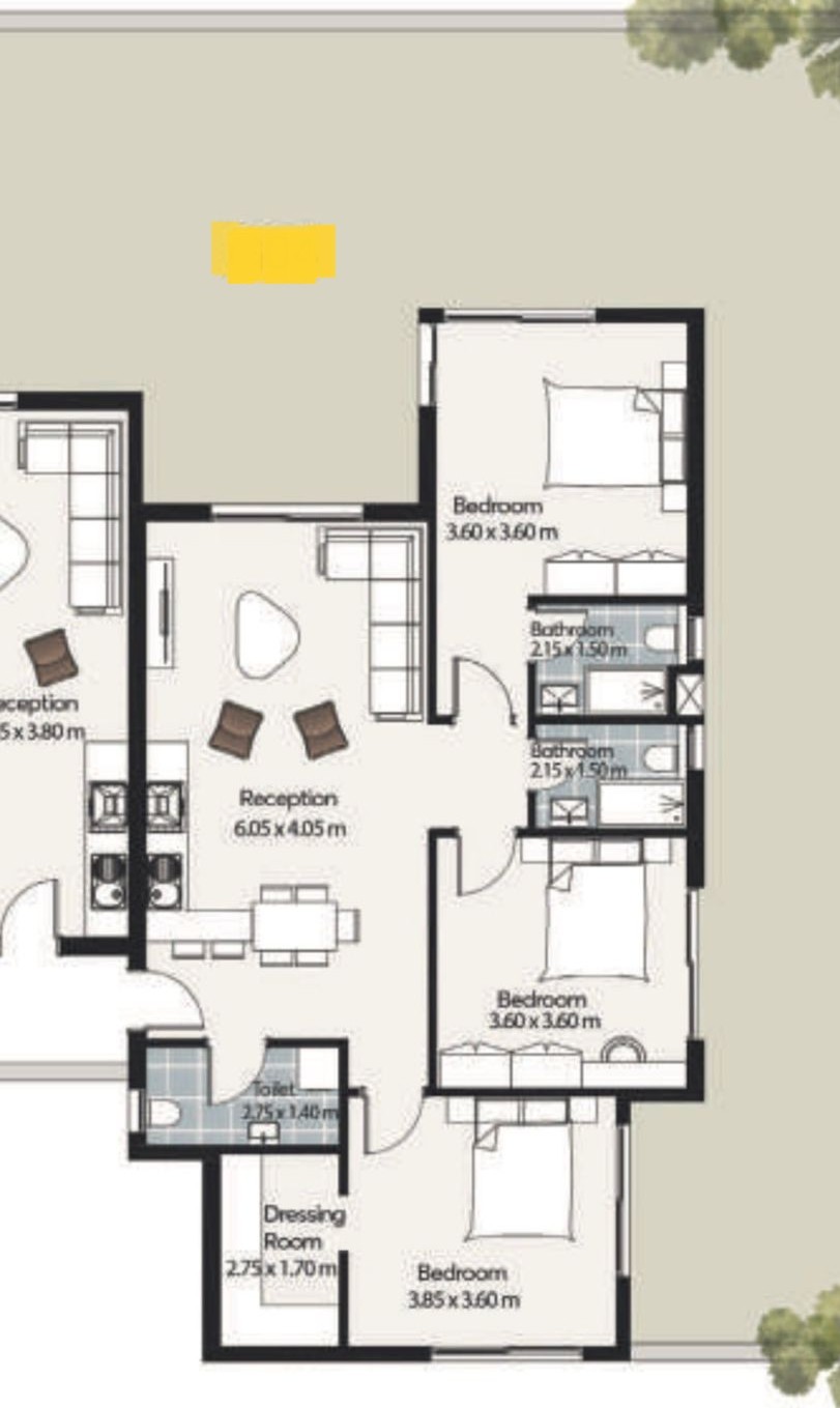 Floor plan for chalet at Mar Bay - Ras El Hekma