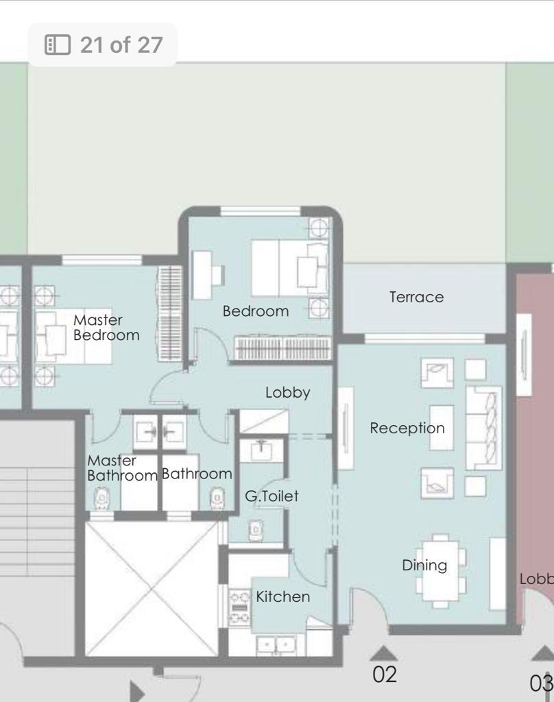 Floor plan for apartment at Palm Hills New Cairo