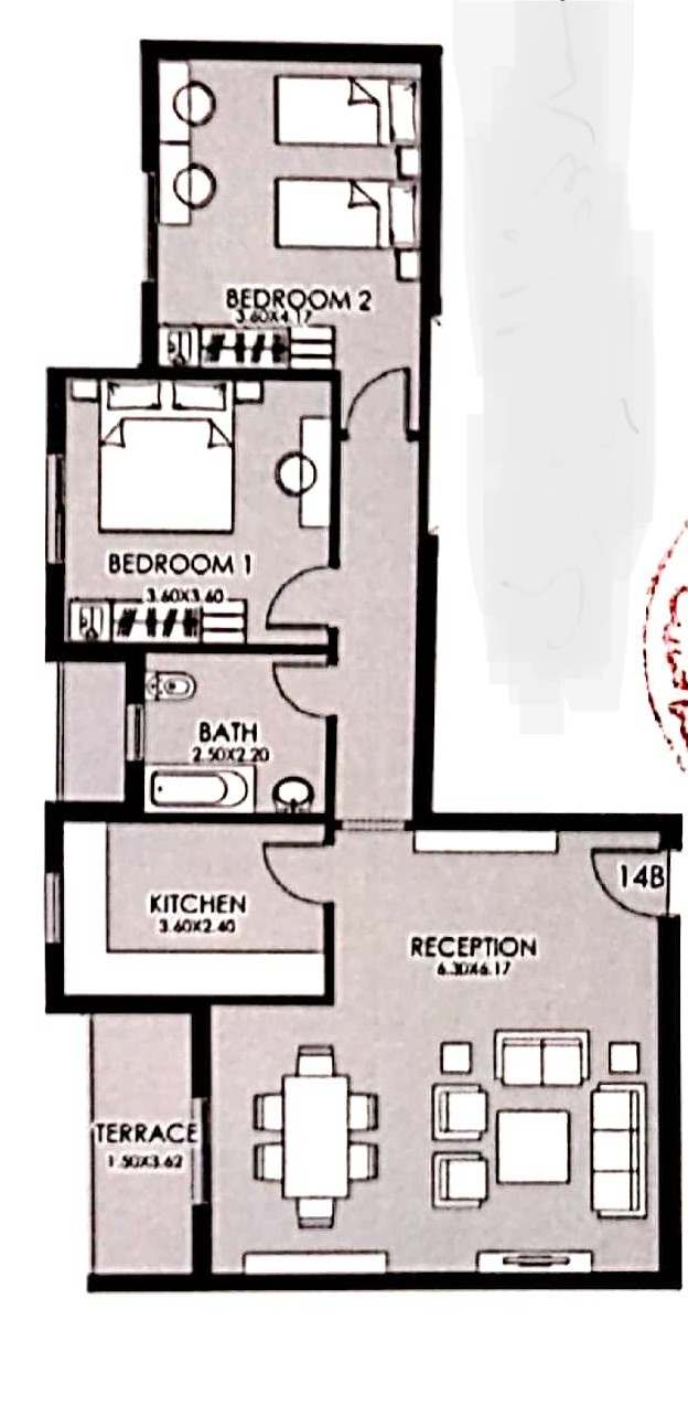 Floor plan for apartment at Taj City