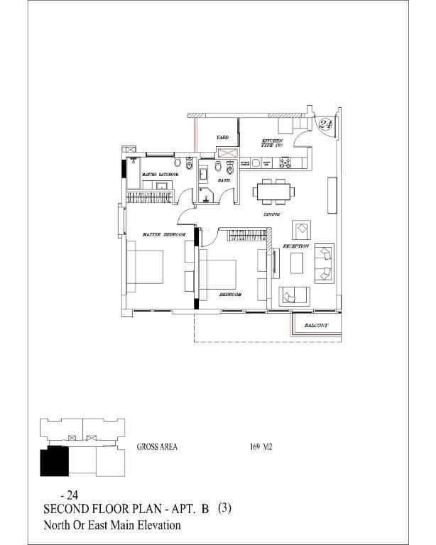 Floor plan for apartment at The Waterway - New Cairo