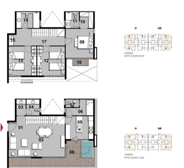 Floor plan for duplex at Il Bosco City