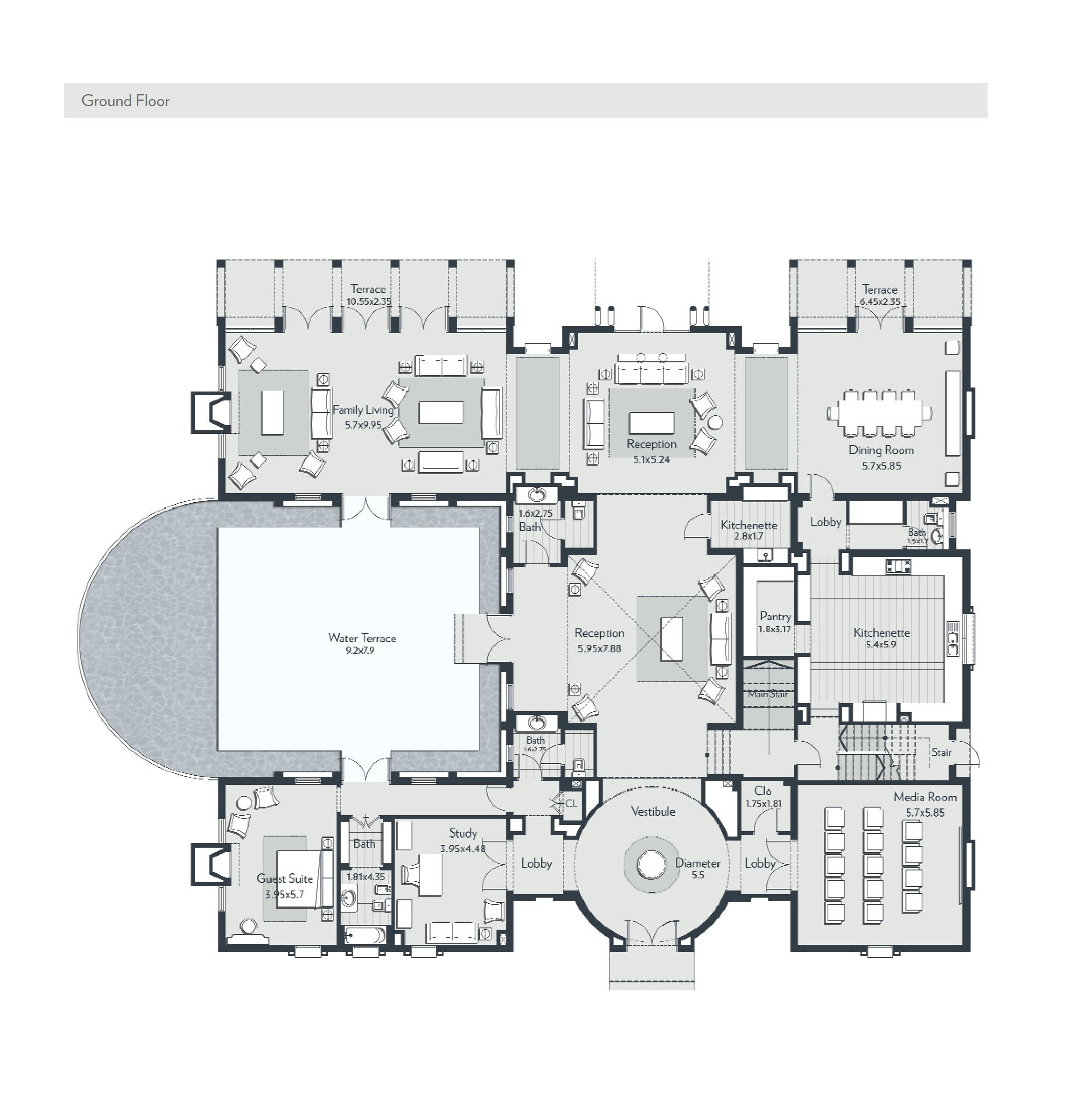 Floor plan for villa at Allegria