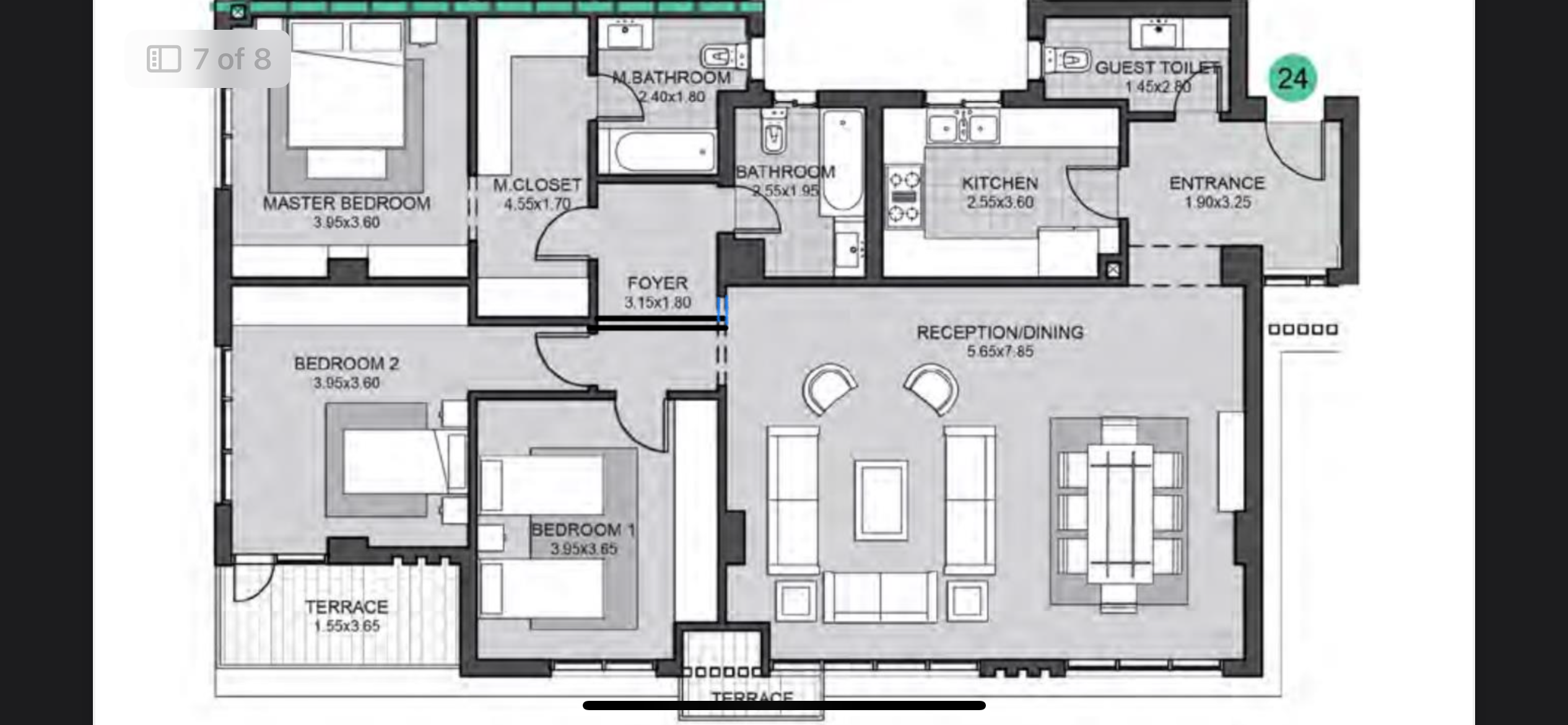 Floor plan for apartment at Villette