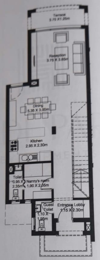 Floor plan for townhouse at Hyde Park North - Seashore