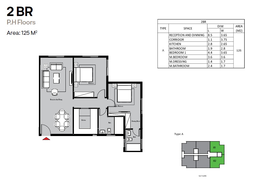 Floor plan for penthouse at Nest