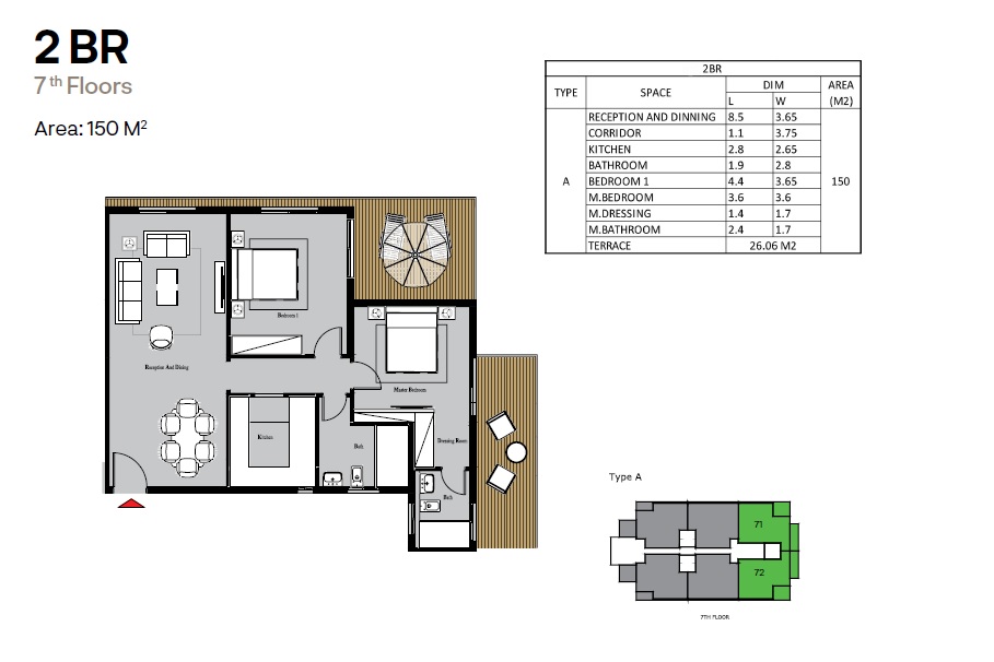 Floor plan for apartment at Nest