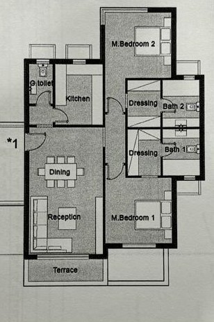 Floor plan for apartment at Badya