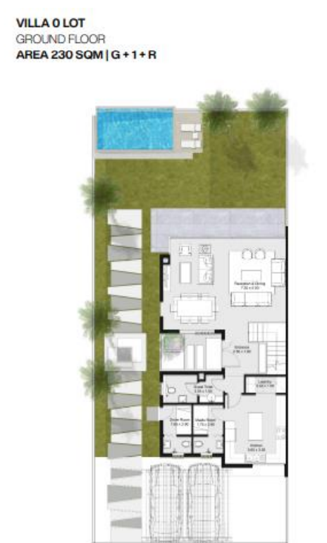 Floor plan for villa at Nmq