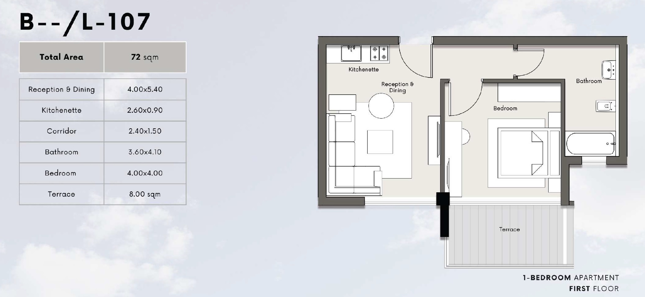 Floor plan for apartment at Kite
