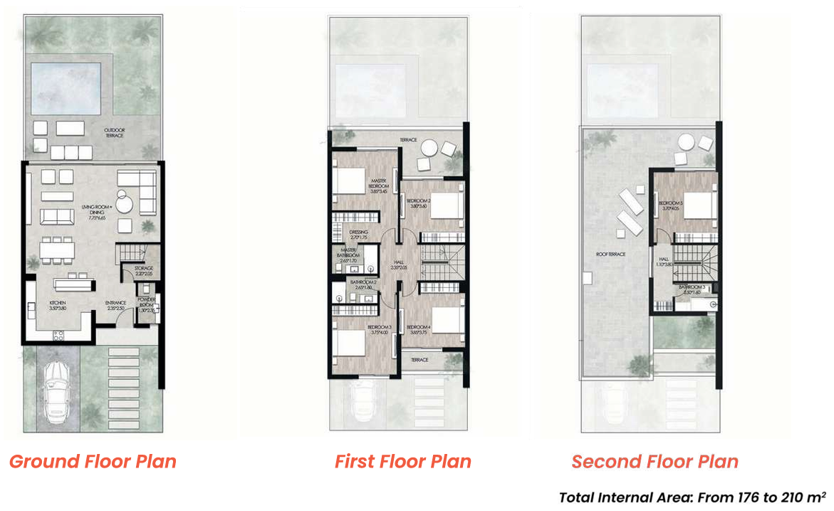 Floor plan for townhouse at Il Bayou