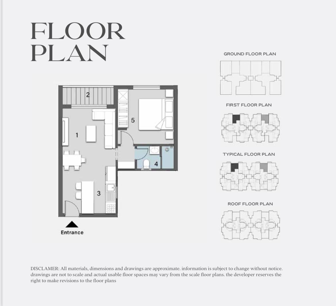 Floor plan for studio at Avelin