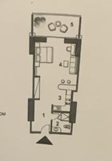 Floor plan for studio at The Gate - New Alamein