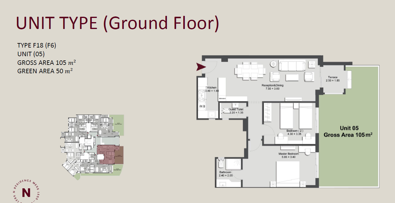 Floor plan for apartment at N Residence