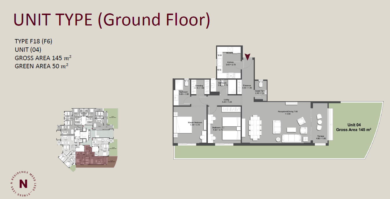 Floor plan for apartment at N Residence