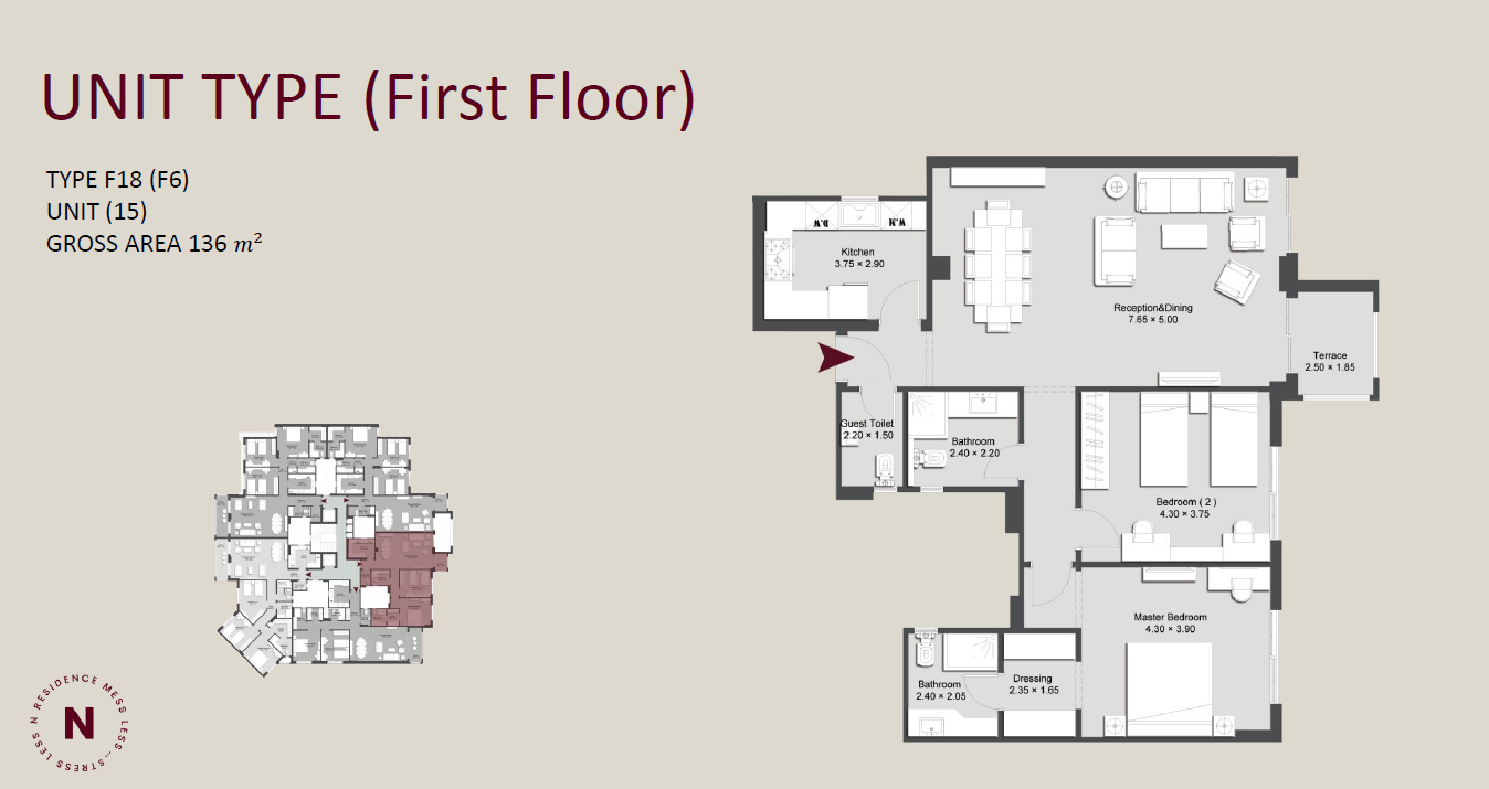 Floor plan for apartment at N Residence