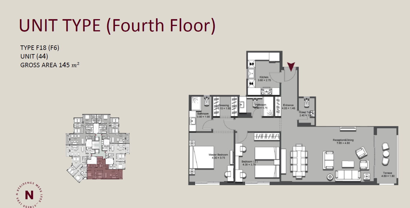 Floor plan for apartment at N Residence