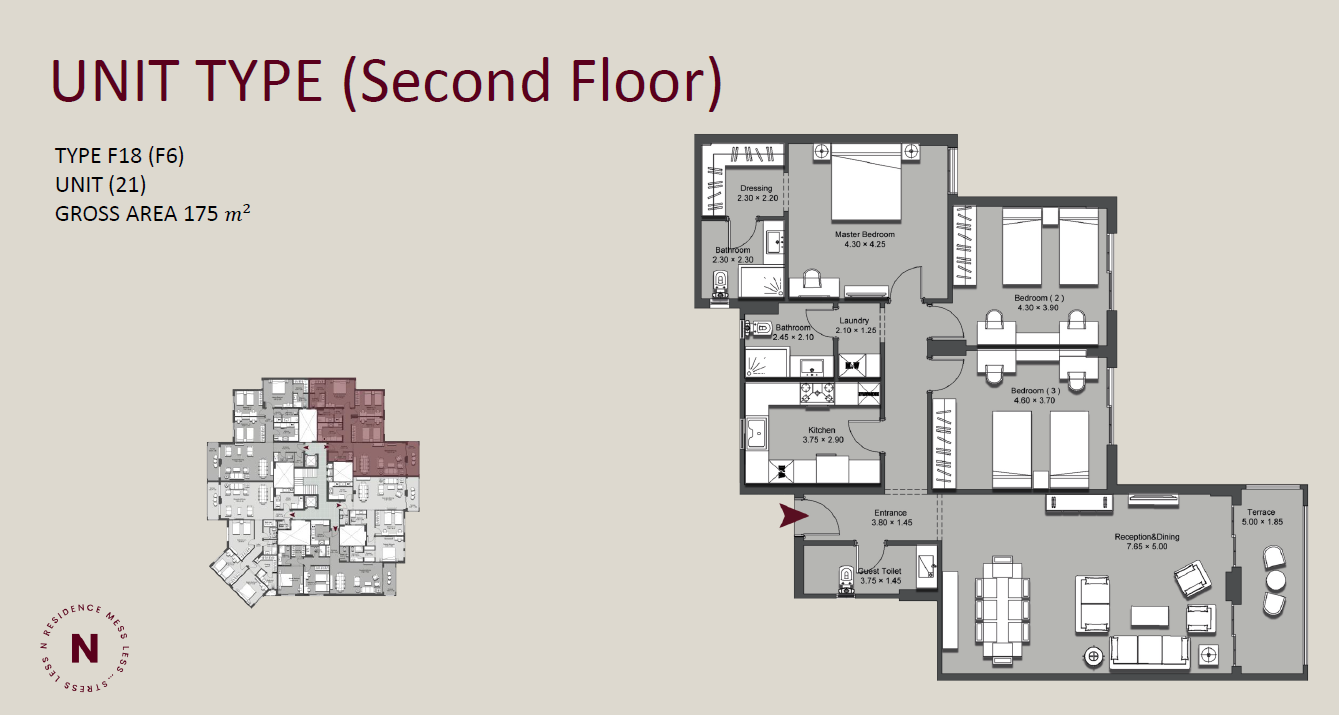 Floor plan for apartment at N Residence