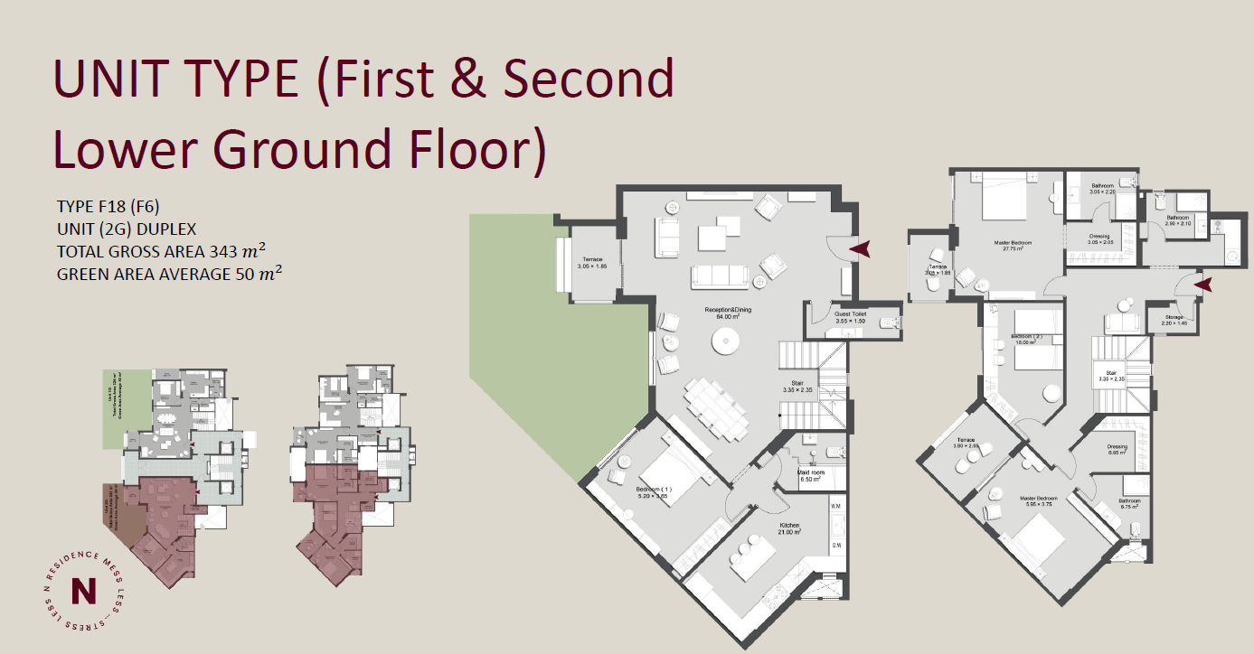 Floor plan for duplex at N Residence