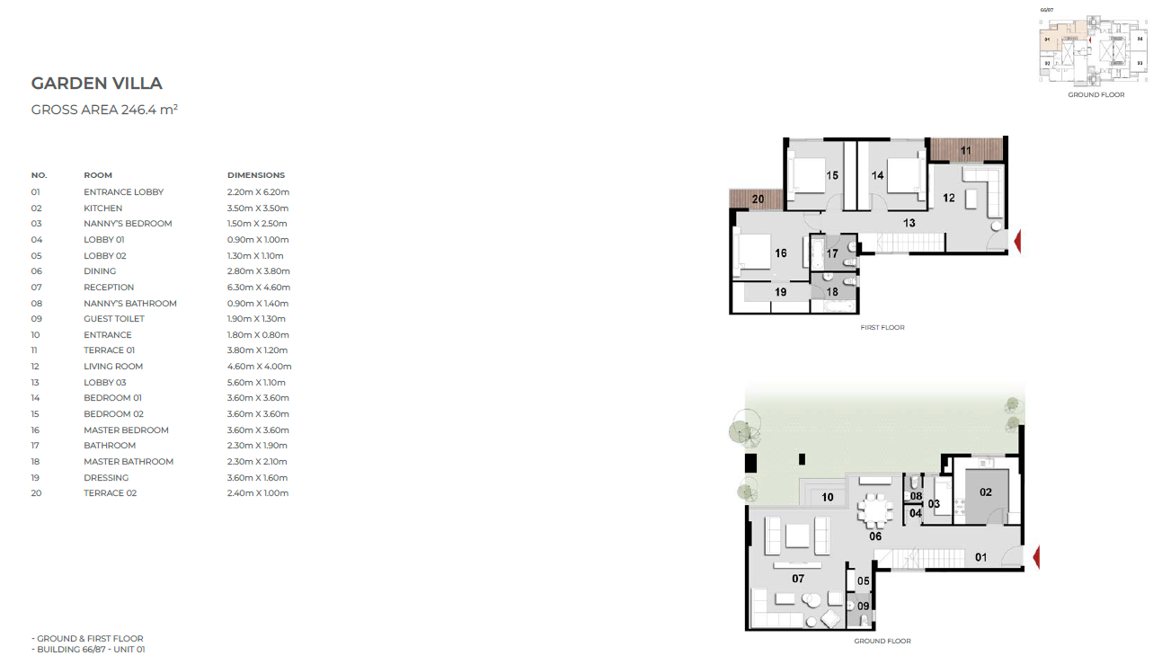 Floor plan for duplex at Il Bosco New Capital