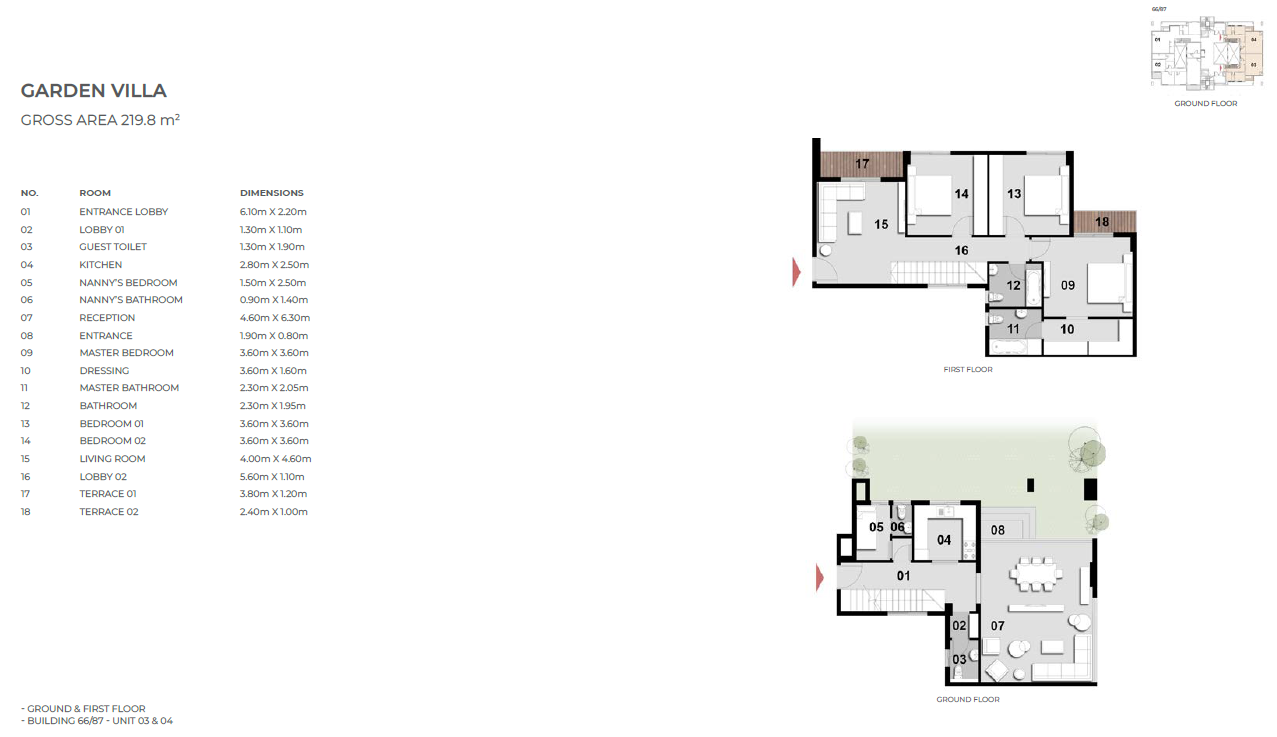 Floor plan for duplex at Il Bosco New Capital