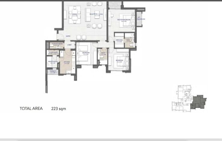 Floor plan for apartment at City Gate