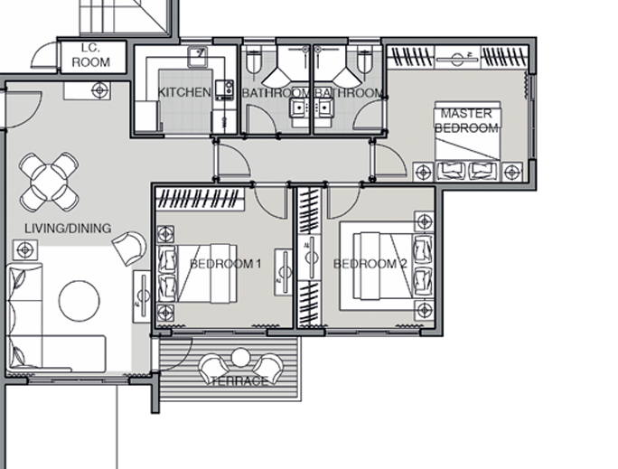 Floor plan for apartment at Noor Capital Gardens